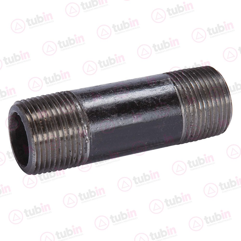 imagen de Niple Negro Cédula 40 de 1" X Rosca Corrida