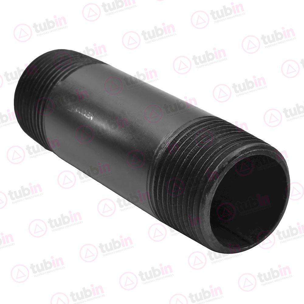 imagen 2 de Niple Negro Cédula 40 de 1" X Rosca Corrida