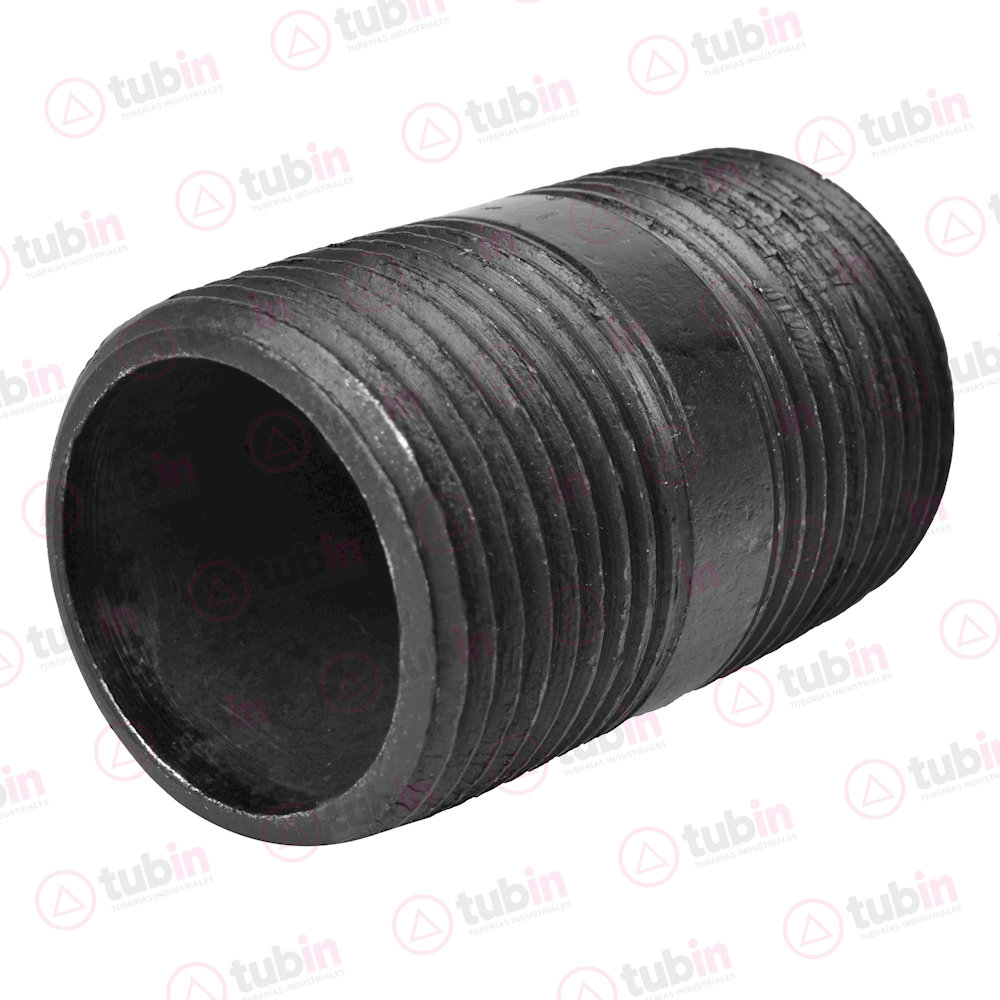 imagen 3 de Niple Negro Cédula 40 de 1" X Rosca Corrida