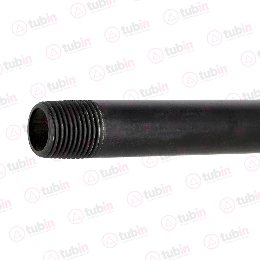 Tubo Negro Cédula 40 Con Rosca Marca Tuna. Tramo de 6.40 Metros