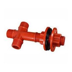 imagen 2 de Adaptador Tanque Cruz De PPR Rojo De Rosca Marca Polimex Código ref 723-P 1"