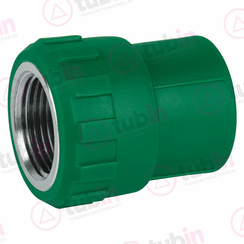 imagen 3 de Codo De 90° De PPR Rojo Hembra / Hembra De Rosca Con Inserto Metálico Marca Polimex