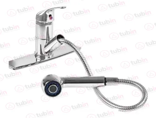 imagen 2 de Monomando Con Nariz Retráctil Y Cubierta Para Fregadero Marca Rugo