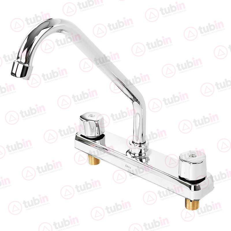 imagen de Mezcladora Cuello Corto Para Fregadero Con Cubierta Y Manerales Marca Dica Código ref 4317 8" (200 MM)