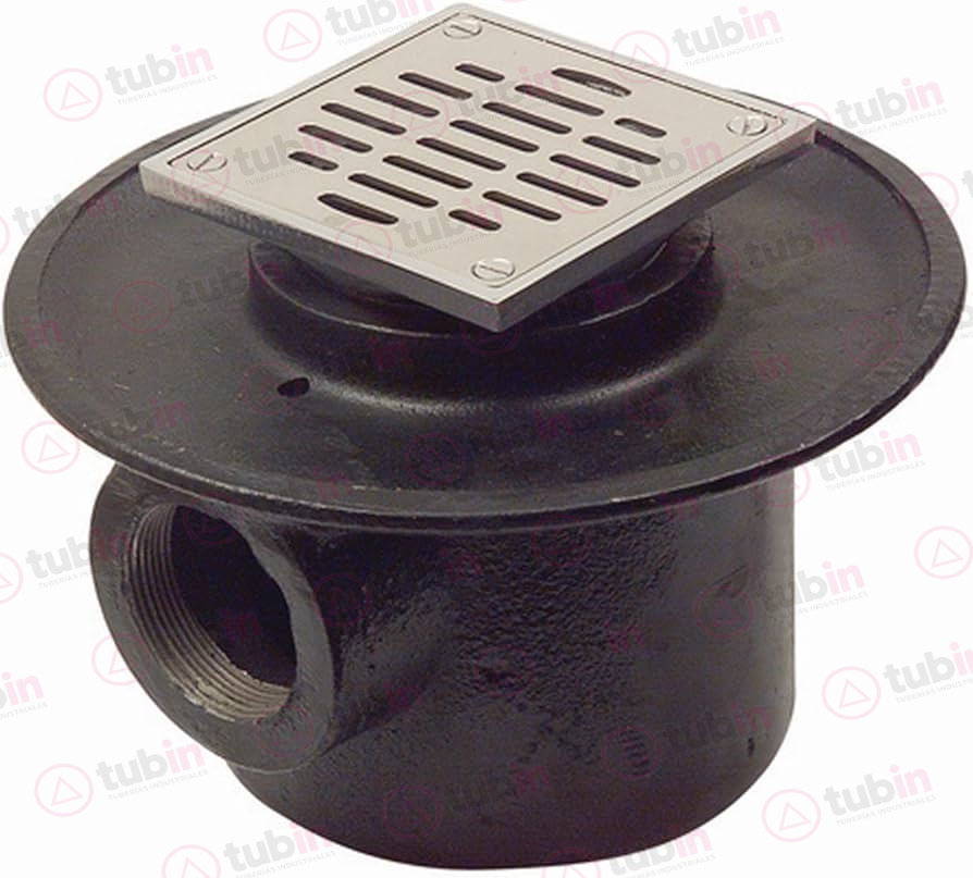 imagen 2 de Coladera Ancha Para Piso De Una Boca Y Rejilla Cuadrada Marca Urrea