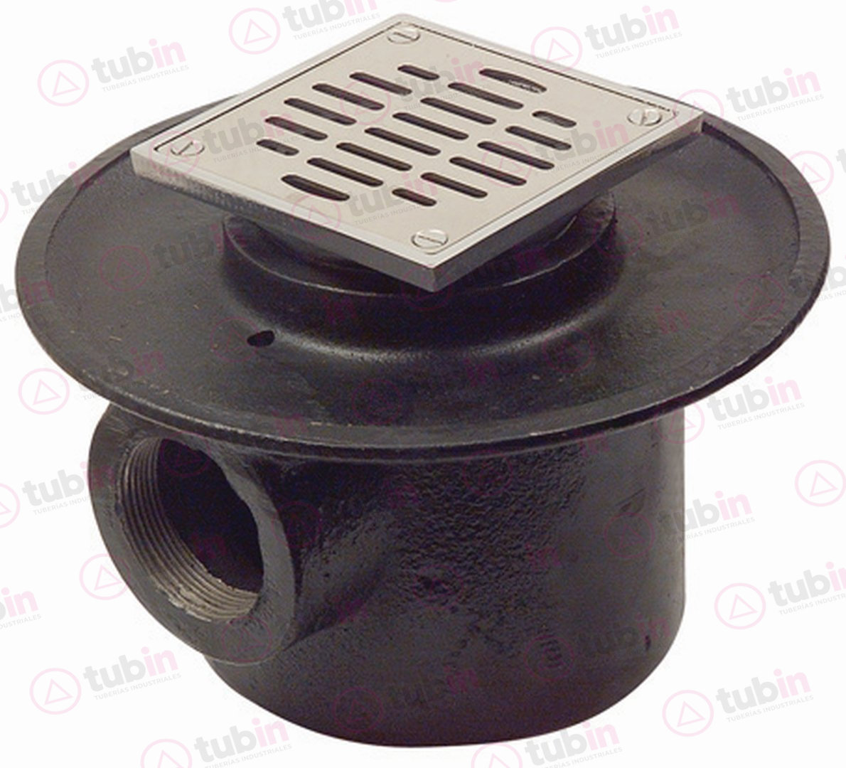 imagen de Coladera Ancha Para Piso De Una Boca Y Rejilla Cuadrada Marca Urrea Código ref 124WRC 2" (50 MM)