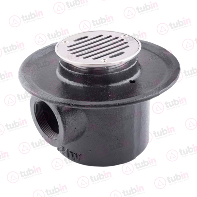 imagen de Coladera Ancha Para Piso De Una Boca Y Rejilla Redonda Marca Urrea Código ref 124W 2" (50 MM)