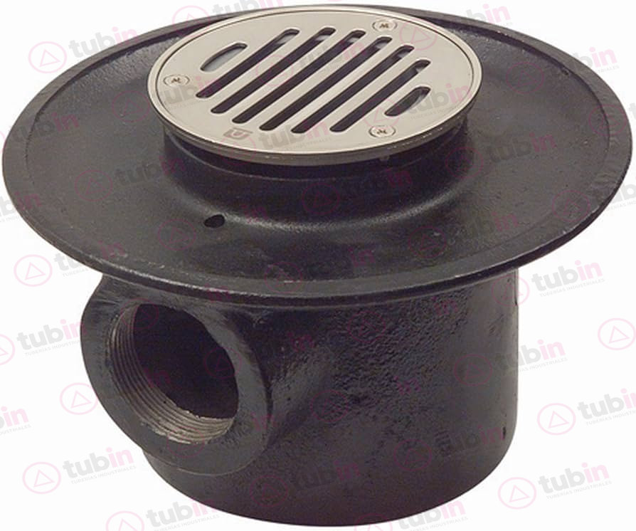 imagen 2 de Coladera Ancha Para Piso De Una Boca Y Rejilla Redonda Marca Urrea Código ref 124W 2" (50 MM)