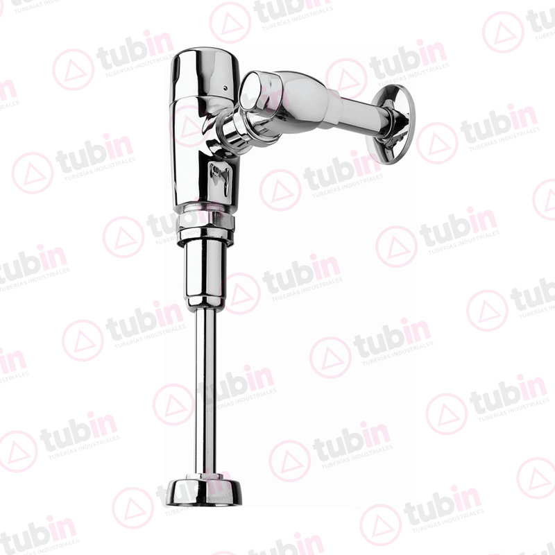 Fluxometro En Laton Expuesto Marca Urrea Con Sensor Y Opción Mecánica Para Sanitario De Batería Klug