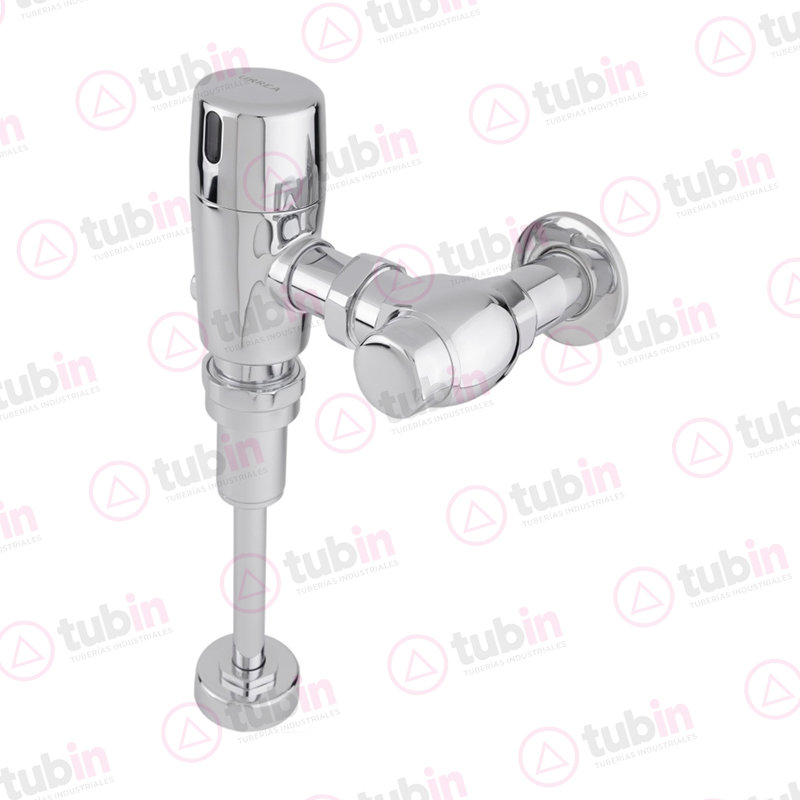 Fluxometro En Laton Ecológico Marca Urrea Expuesto Con Sensor De Batería Para Mingitorio