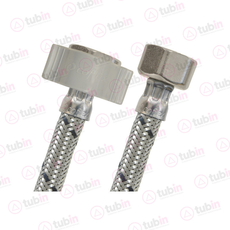 imagen de Manguera Conectora De Agua Con Tuercas De Latón Marca Coflex Para Lavabo O Fregadero Código ref AL-A40 1/2" X 1/2" X 40 CM (13 MM X 13 MM X 400 MM)