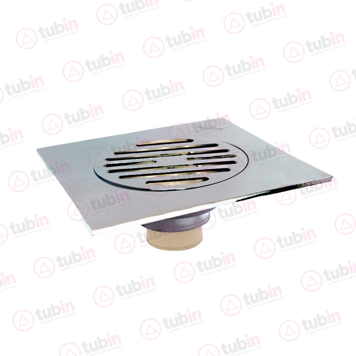 imagen de Coladera Con Rejilla Cuadrada De Acero Inoxidable Con Sistema Anti Cucarachas Marca Rugo Código ref 46-AR 4" X 6" X 6" (100 MM X 150 MM)