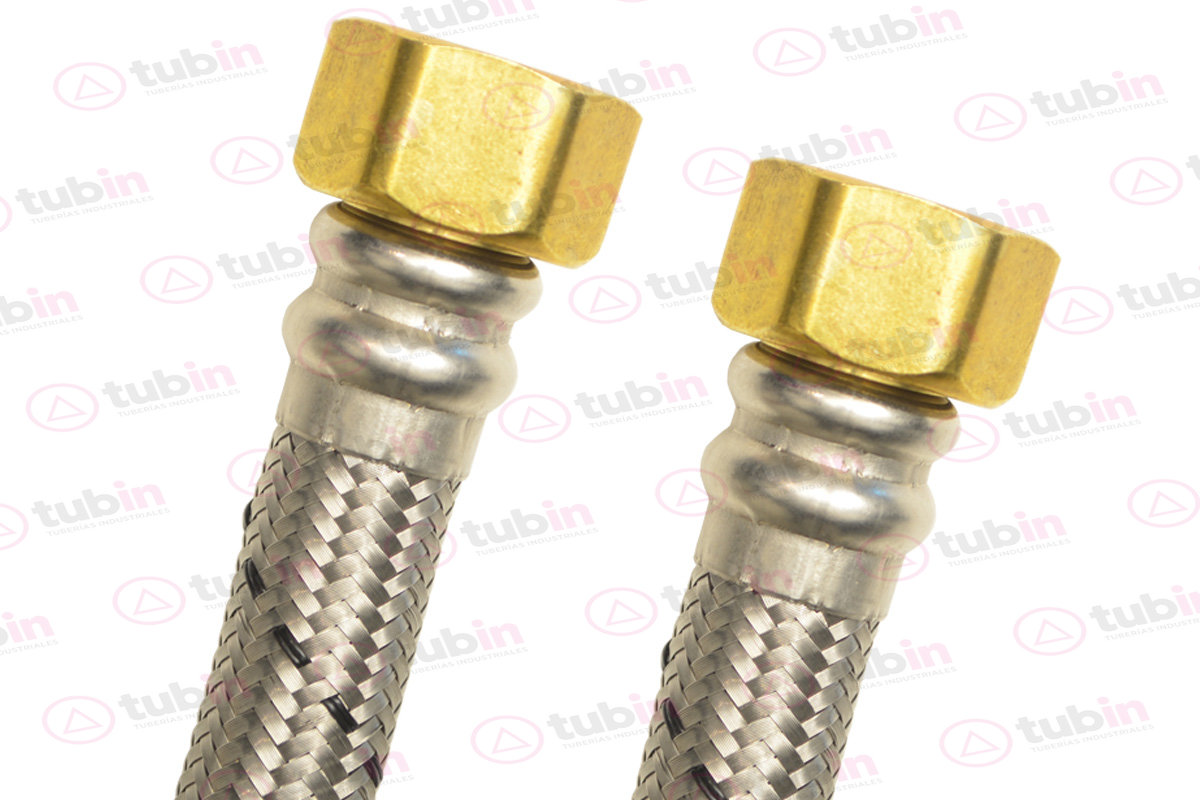 imagen de Manguera Conectora De Agua Con Tuercas De Latón Marca Coflex Para Boiler Código ref AB-A100 3/4" X 3/4" X 100 CM (19 MM X 19 MM X 1000 MM)