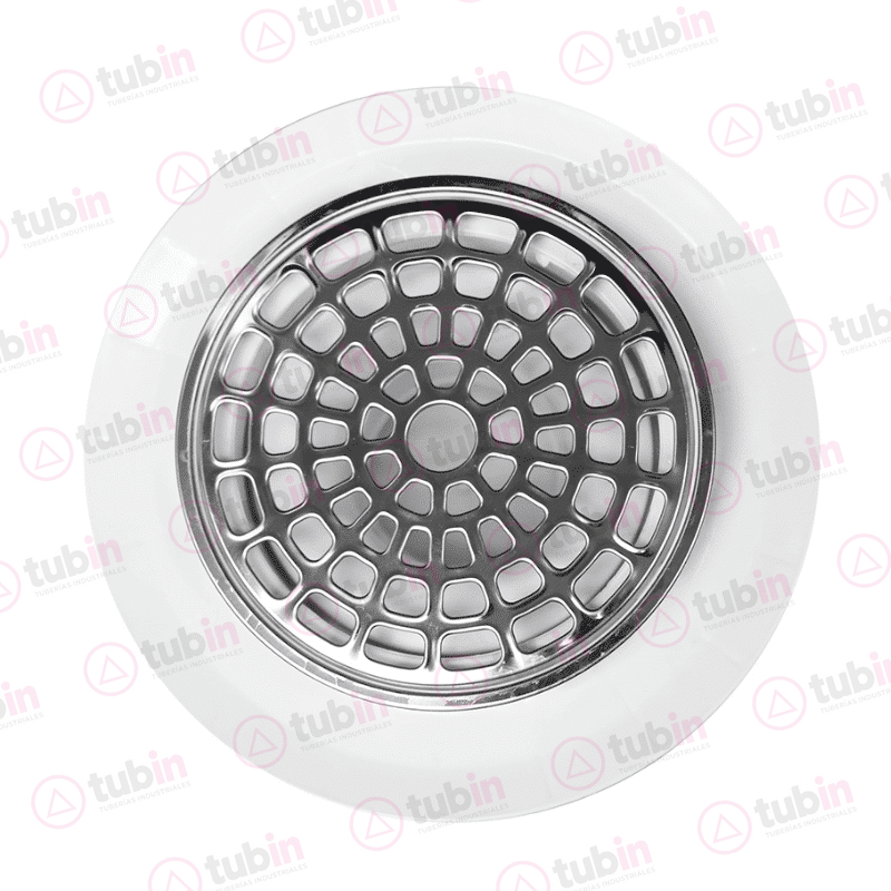 imagen de Coladera Con Rejilla Redonda De Acero Inoxidable Y Plato Anti-Filtraciones Para Tubería Maericana Marca Fleximatic Código ref 2626 2" (50 MM)