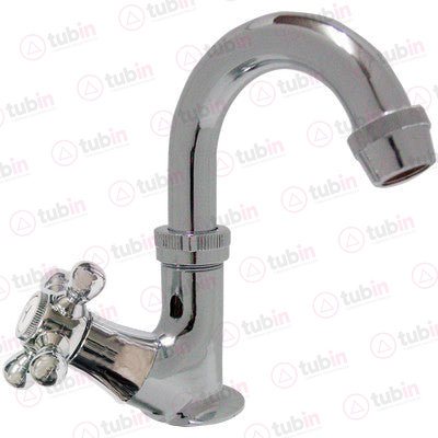 imagen de Llave Individual Para Lavabo Con Maneral En Forma De Cruceta Marca Rugo Código ref 16-BC 1/2" (13 MM)