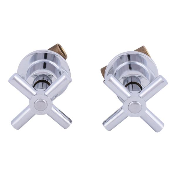 imagen 2 de Llave Individual Para Lavabo Con Maneral En Forma De Cruceta Marca Rugo