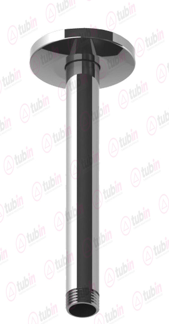 imagen 3 de Brazo De Regadera Redondo 20 Centímetros Con Chapetón De Techo Marca Urrea Código ref 2307 1/2" X 20 CM (13 MM X 200 MM)