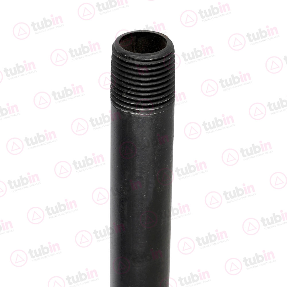 Tubo Negro Cédula 40 Con Rosca. Tramo de 6.40 Metros