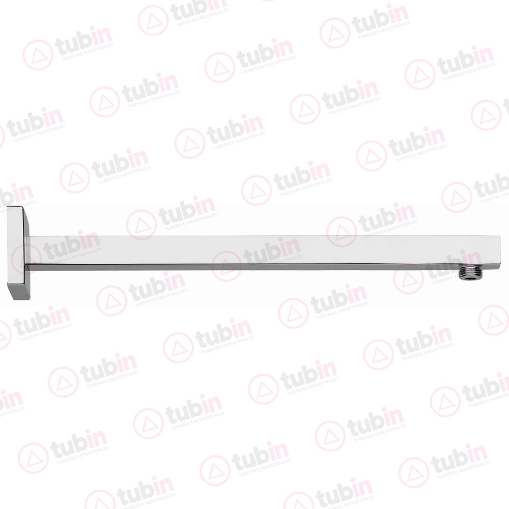 imagen de Brazo De Regadera Cuadrado 45 Centímetros Con Chapetón A Pared Marca Urrea Linea Inox Código ref 2305INOX 1/2" X 45 CM (13 MM X 450 MM)