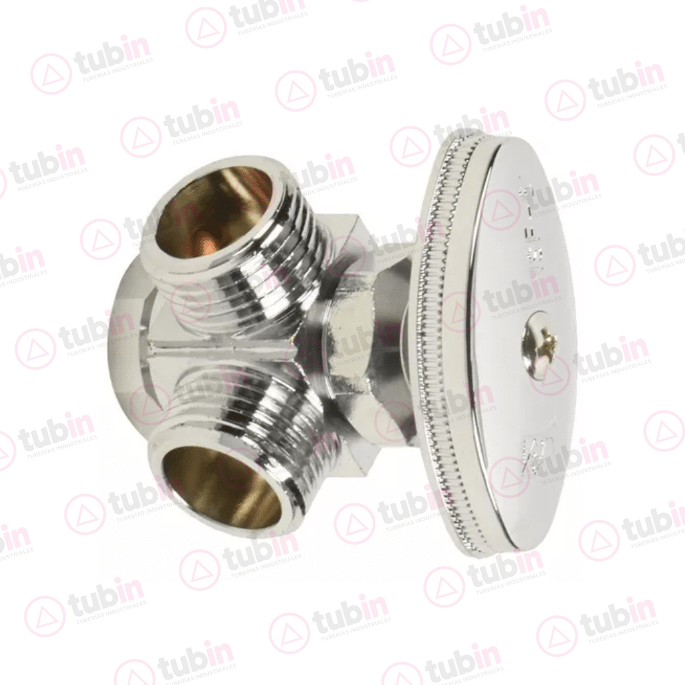 imagen 2 de Llave Angular De Latón 1/4 De Vuelta Con 2 Salidas Marca Coflex Código Ref IP-137 1/2" FNPT X 1/2" M. X 1/2" M. (13 MMx 13 MM X 13 MM)