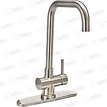 imagen 2 de Monomando Ecologico Con Cubierta Para Fregadero Con Nariz Giratoria A 360° Marca Urrea Linea INOX Código ref 9444INOX