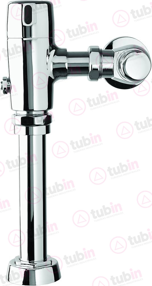 Fluxometro En Laton Expuesto Con Sensor Marca Urrea Para Sanitario Con Conexión A Red Eléctrica