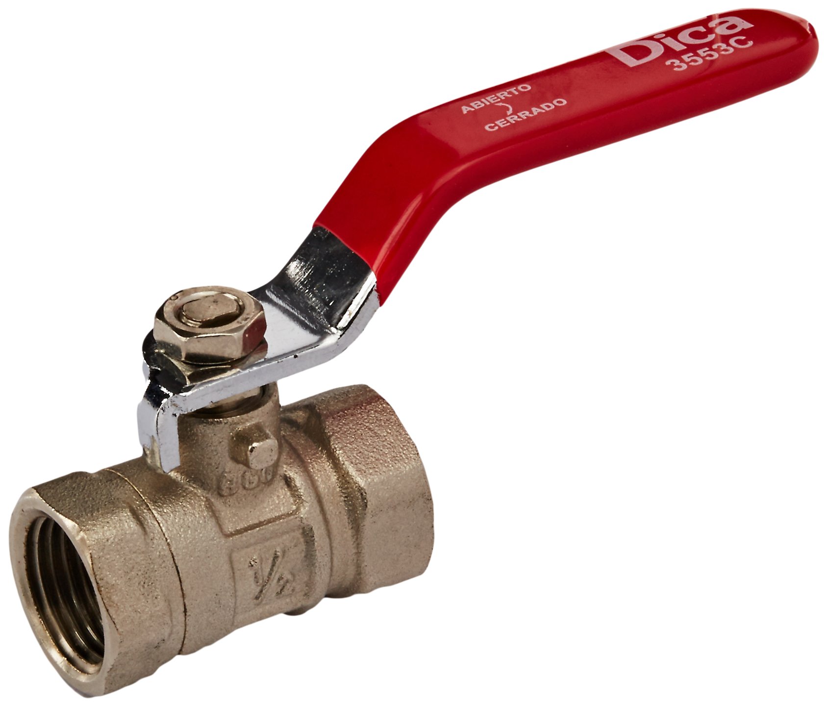 imagen 2 de Válvula Esfera Roscable En Latón Marca Dica Código ref 3554C.13 1/2" (13 MM)