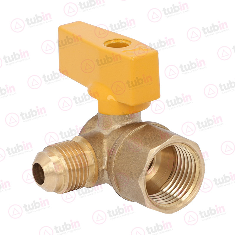 imagen de Válvula Flare Angular Para Gas Marca Urrea Código ref 555GA.1310 1/2" X 5/8" (13 MM X 15 MM)