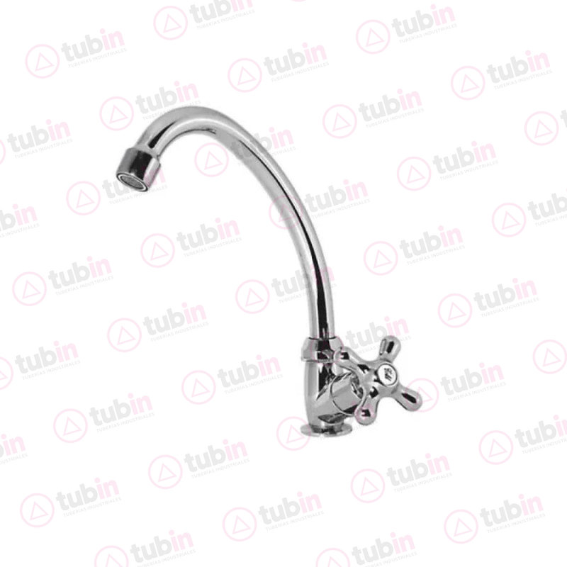 imagen de Llave Individual Para Fregadero Con Maneral En Forma De Cruceta Marca Rugo Código ref 7-FPC 1/2" (13 MM)