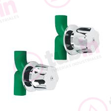 imagen 2 de Juego De Dos Llaves de Empotrar De PPR Verde Con Manerales Cromados Marca Dica